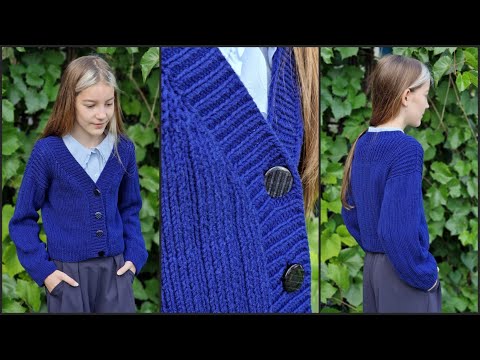 Видео: Школьный кардиган спицами/кардиган в школу