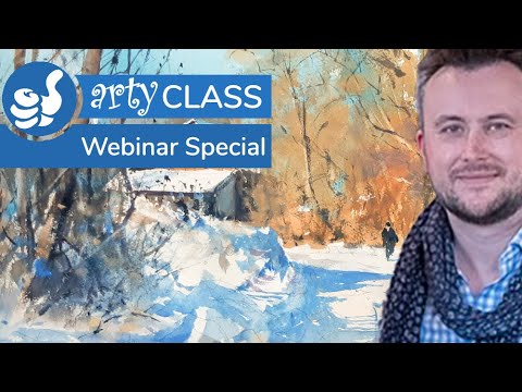 Видео: Нарисуйте акварелью классический зимний пейзаж с Михалом Ясевичем