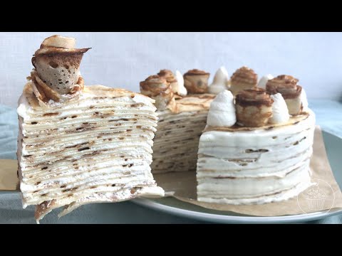 Видео: БЛИННЫЙ ТОРТ 🥞 | Тонкие Блины на Молоке | Crepe Cake recipe | LENA COOKING