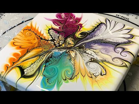 Видео: #118 Техника цветения - Коллаборация Super Modified Bloom Акриловая заливка | Жидкое Искусство