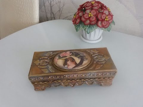 Видео: Декупаж шкатулки  Ч.1 Золото Бронза