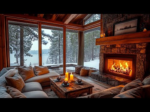 Видео: Успокаивающая фортепианная музыка в уютной гостиной ❄️ Уютные звуки камина в зимнем лесу