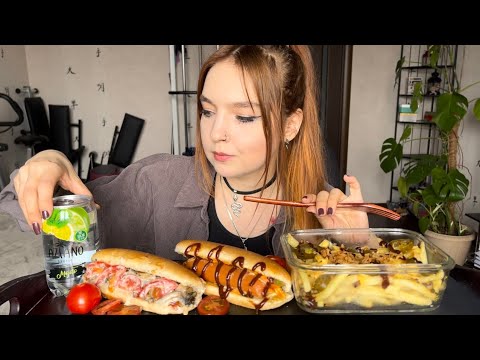 Видео: Мукбанг | Хот-доги, картошка фри по-техасски | Mukbang | Hot dog, french fries 🌭🍟