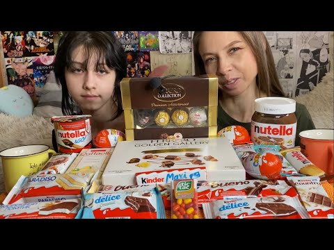 Видео: СЛАДКИЙ МУКБАНГ/ СЛАДОСТИ FERRERO ROCHER🍫/ NUTELLA/ KINDER/ RAFFAELLO/ КОНФЕТЫ/ ШОКОЛАД/ MUKBANG