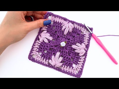 Видео: ЛЕГКИЙ КВАДРАТ ЛИСТОЧКА ВЯЗАНИЕМ КРЮЧКОМ