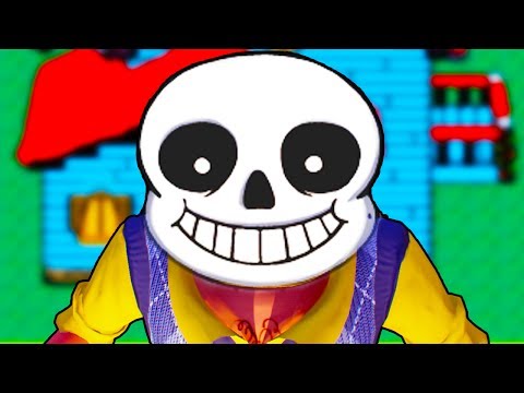 Видео: САНС ТЕПЕРЬ СОСЕД! - HELLO NEIGHBOR + UNDERTALE = HELLO SANS