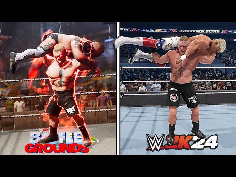 Видео: WWE 2K24 против WWE 2K Battlegrounds (эпическое сравнение финишеров) !!!
