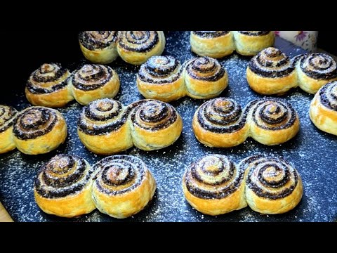 Видео: Воскресная выпечка за 25 минут: маковые рулеты из слоеного теста ☕💫
