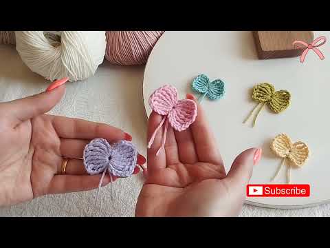 Видео: Как вязать бантик крючком за 3 минуты .  Crochet bow in 3 minutes .