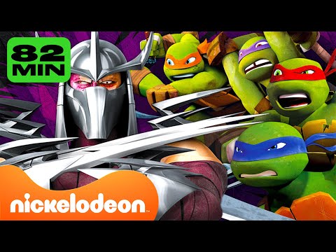 Видео: Черепашки-ниндзя | Шреддера УНИЧТОЖАЮТ 82 минуты подряд! 👊 | Nickelodeon Cyrillic