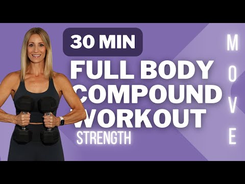 Видео: 30-минутная силовая тренировка на всё тело | Силовые тренировки в период менопаузы