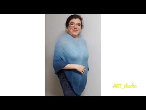 Видео: Пончо спицами. Облако #пончо_спицами #Ализе_омбре_батик