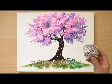 Видео: Техника покраски алюминия | Как нарисовать цветущее дерево сакуры