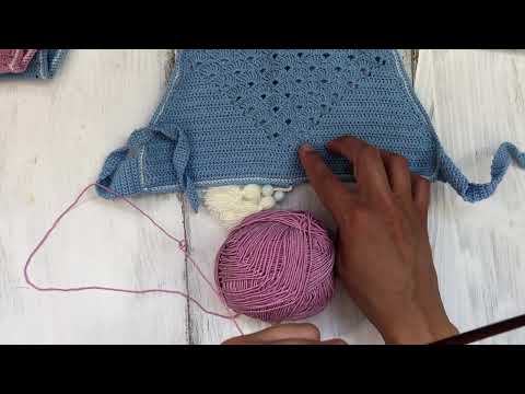 Видео: knitted swimsuit .Детский купальник крючком.Лиф купальника.Подробный мастеркласс.