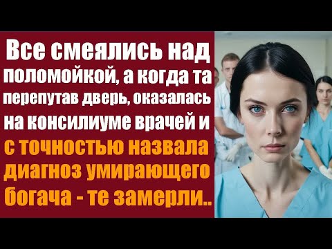 Видео: Все смеялись над поломойкой, а когда та перепутав дверь, оказалась на консилиуме врачей...