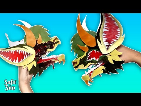 Видео: ДРАКОН ЯДОВИТЫЙ ПЛЮЩ из бумаги на руку. Он шевелит ушами. Как сделать такого дракона? /#SofitSun