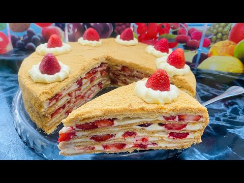 Видео: Թեթև, համեղ և հյութեղ Մեղրով Ելակով Տորթ🍓Клубничный торт🍓Erdbeertorte! 🍓Strawberry cake