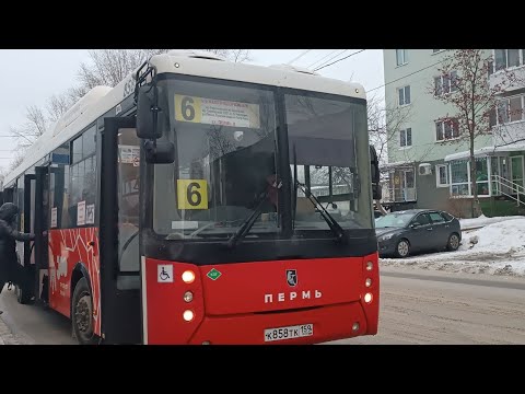 Видео: Пермь ~ Автобусный маршрут №6~Ст. Пермь 2 - М/р Железнодорожный~НефАЗ-5299-30-51~ИП Иванов В.А.