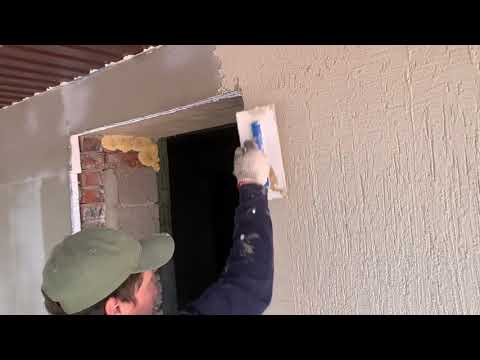 Видео: Процесс нанесения рисунка штукатурки "Короед"