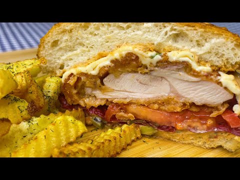 Видео: Uyda tovuqdan burger tayyorlash / Куриный бургер дома! / Homemade Chicken Burger Recipe