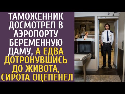 Видео: Таможенник досмотрел в аэропорту беременную даму, а едва дотронувшись до живота, сирота оцепенел