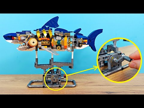 Видео: Собрал подвижную Акулу робот из китайского LEGO! Механическая Акула!