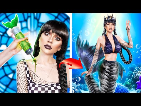 Видео: Из Уэнсдей Аддамс в Русалку! Как стать Русалкой!