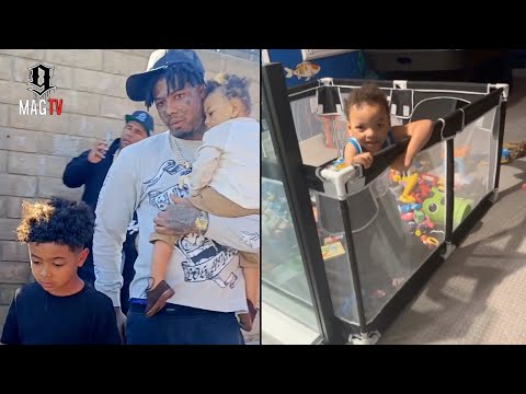 Видео: Blueface учит сына-младшего самостоятельно стоять во время отцовских обязанностей! 🙏🏾