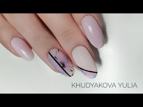 Видео: Нежный дизайн ногтей / Акварельные капли / Маникюр САМА СЕБЕ
