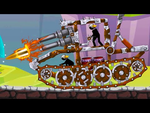 Видео: ТАНК и Стикмены в The Tank #3 Босс Монстр против Деревянного танка в игре на android на Машинки Кида
