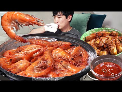 Видео: Нежные креветки на гриле! Сладкие и восхитительные. MUKBANG REALSOUND ASMR EATINGSHOW