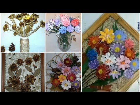 Видео: Цветы  из шишек  и не только - несколько вариантов осеннего декора.