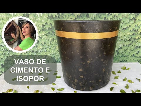 Видео: Сделай сам - Как сделать большую вазу, имитацию черного мрамора, из цемента и пенополистирола