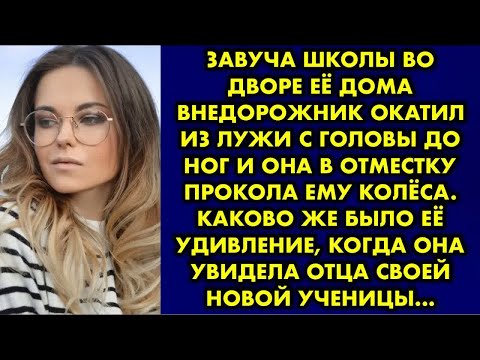 Видео: Завуча школы во дворе её дома внедорожник окатил из лужи с головы до ног и она в отместку прокола…