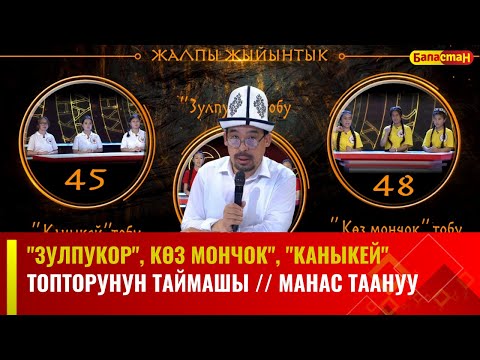 Видео: "Зулпукор", Көз мончок", "Каныкей" топторунун таймашы // МАНАС ТААНУУ // 2024