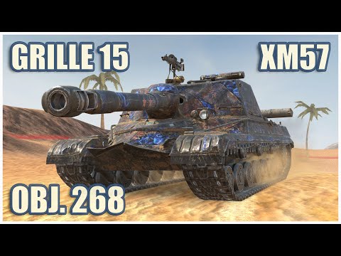Видео: Объект 268, Grille 15 & XM57 • WoT Blitz Gameplay
