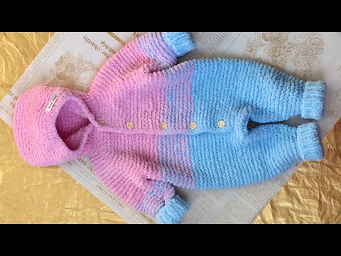 Видео: Вяжем #Комбинезон из Alize Softy 3-6 мес. Часть 1. МК по вязанию плюшевого комбинезона