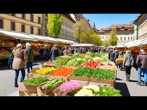 Видео: В БЕРНЕ, ШВЕЙЦАРИЯ, ПРИШЛА ВЕСНА _ ВПЕЧАТЛЯЮЩИЙ УТРЕННИЙ РЫНОК🇨🇭