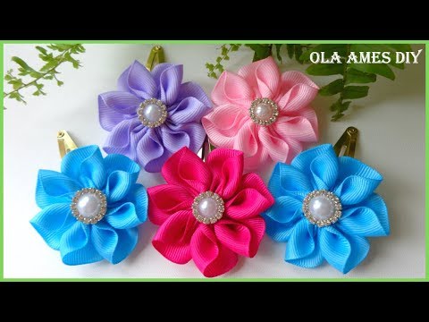 Видео: 😍Посмотрите как ПРОСТО 😍КРАСИВЫЕ ЦВЕТЫ из ЛЕНТ за 5 МИНУТ/Tic tac Decorado com Flor de Fita/Ola ameS