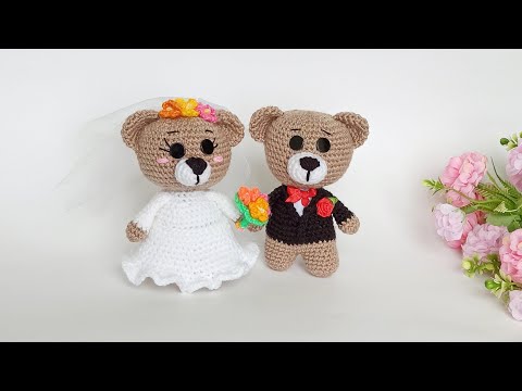 Видео: WOW!🌸🌸Не думала, что так будет красиво🌸Вязаные Мишки НЕВЕСТА и ЖЕНИХ крючком🌸🌸