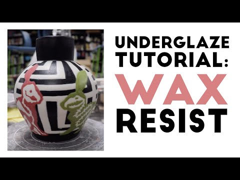 Видео: Учебное пособие по глазурованию керамики: восковая резистивная керамика