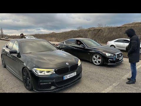 Видео: Заруба BMW 540 против Infiniti Q50S. ЯПОНОВОДЫ В ШОКЕ!!