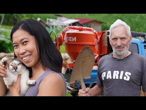 Видео: Купили бетономешалку | Отец и сын строят домик в деревне | Жизнь с филиппинкой 