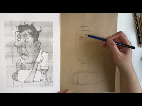 Видео: Рисуем шарж на Юрия Никулина