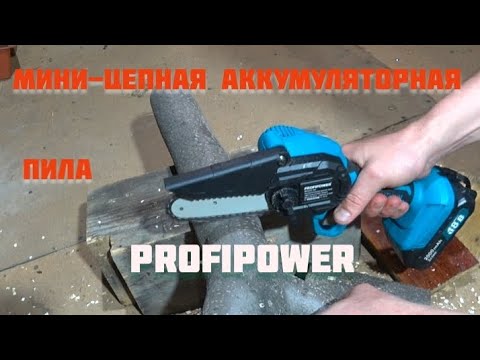 Видео: Мини-цепная аккумуляторная пила PROFIPOWER, обзор и испытания.