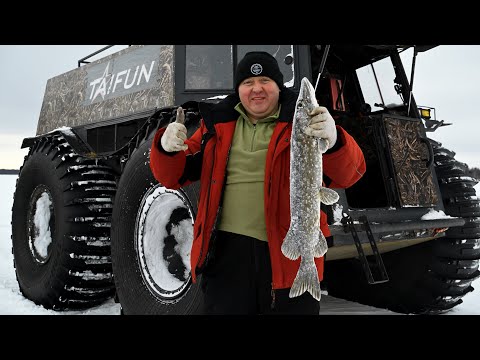 Видео: Вездеход Тайфун первого и нового поколения. Рыбалка на щуку в Карелии. Отзыв владельца.