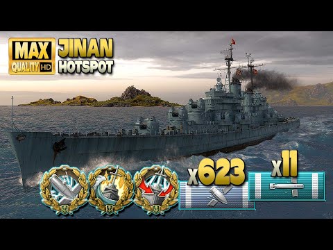 Видео: крейсер Цзинань: Ближний бой на карте Hotspot - World of Warships