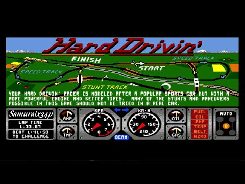 Видео: играем в - HARD DRIVIN - SEGA 16 bit