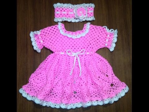 Видео: Розовое платье, от 6 месяцев. Часть 1. Кокетка.