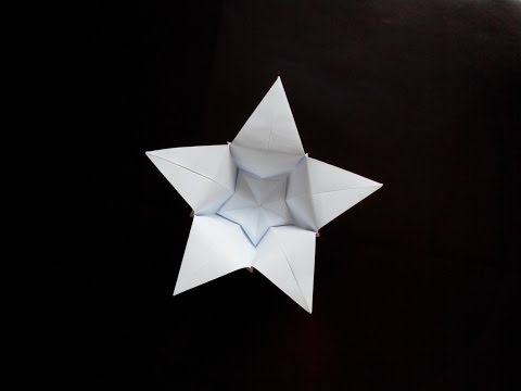Видео: Цветок с 5 лепестками оригами, Flower with five petals origami
